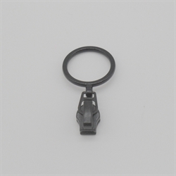 Glider med ring til spirallynlås 4mm - Sort